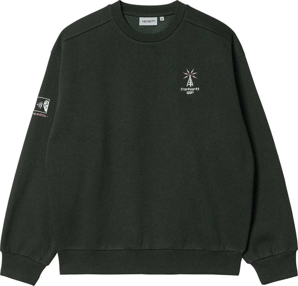 Carhartt Wip Felpa Connect Sweat Darkcedar Verde Uomo - 2