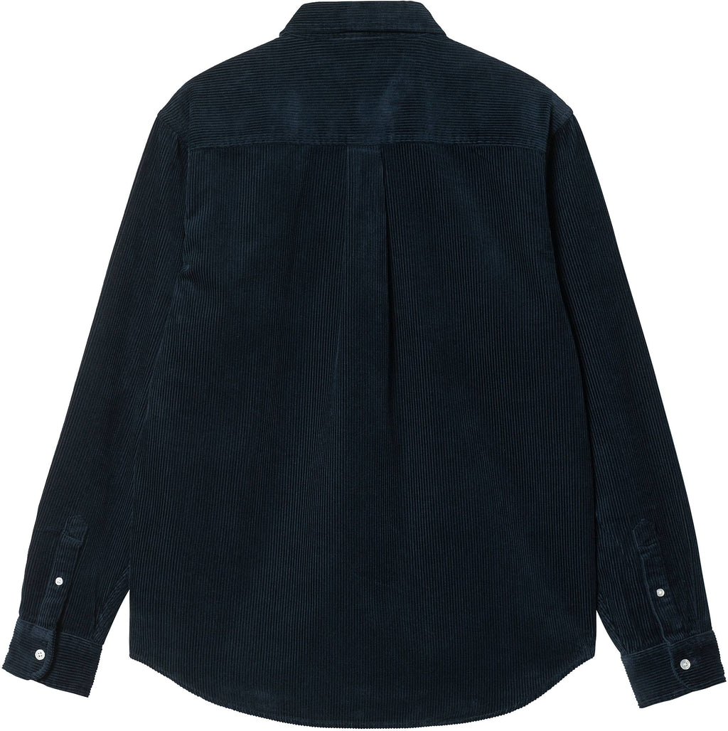 Carhartt Wip Camicia L/s Madison Cord Shirt Dark Navy Wax Blue Uomo - 2
