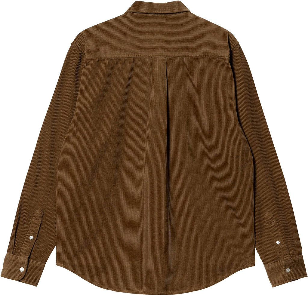 Carhartt Wip Camicia L/s Madison Cord Shirt Hamilton Brown Black Marrone Uomo - 2