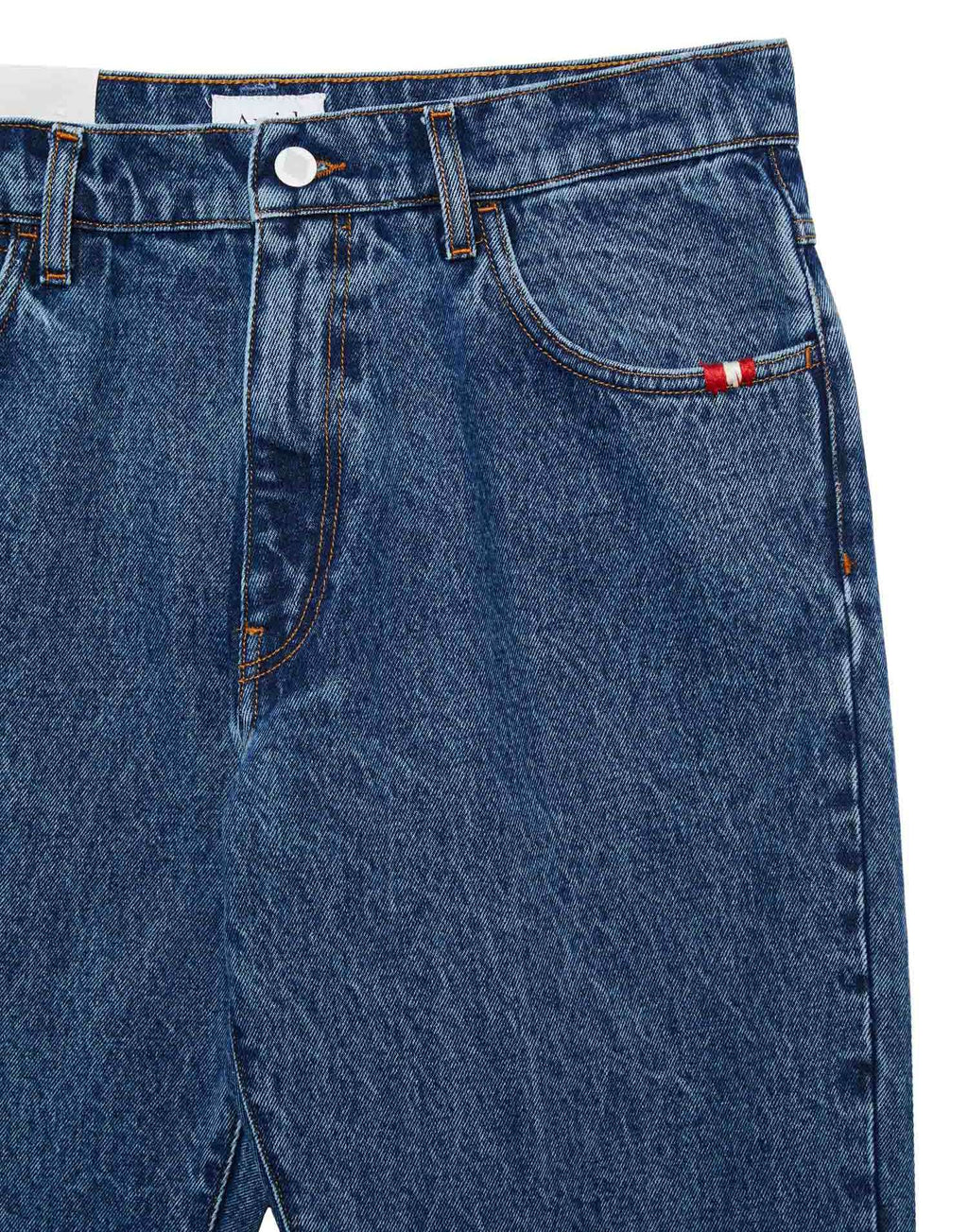 Amish Jeans James Denim Stone Wash Blue Uomo - 2