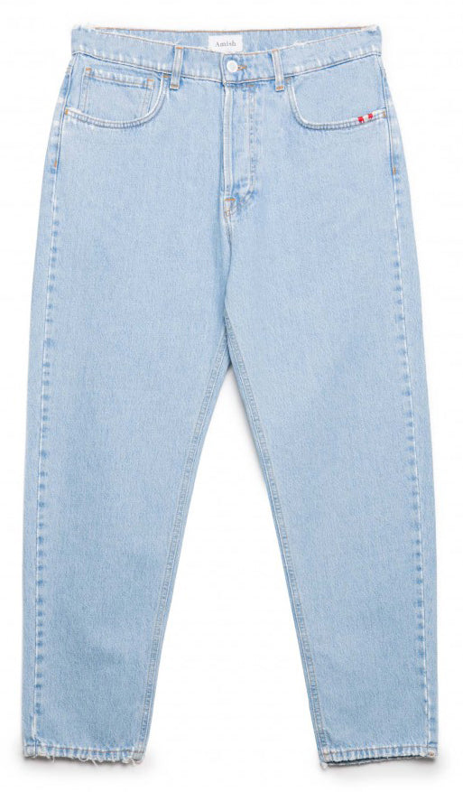 Amish Pantaloni Jeans Jeremiah Denim Bleached Blu Uomo - 1