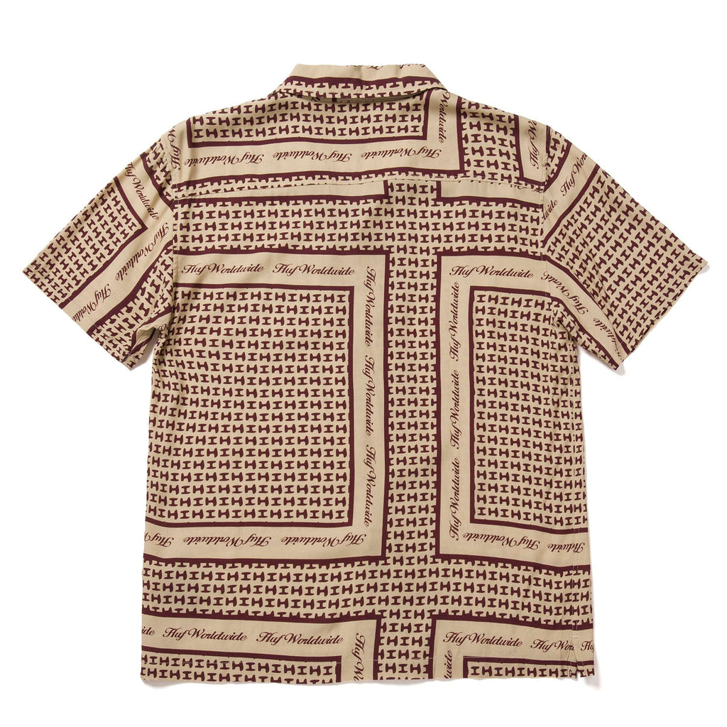 Huf Camicia Scarf S/s Resort Top Tan Marrone Uomo - 2