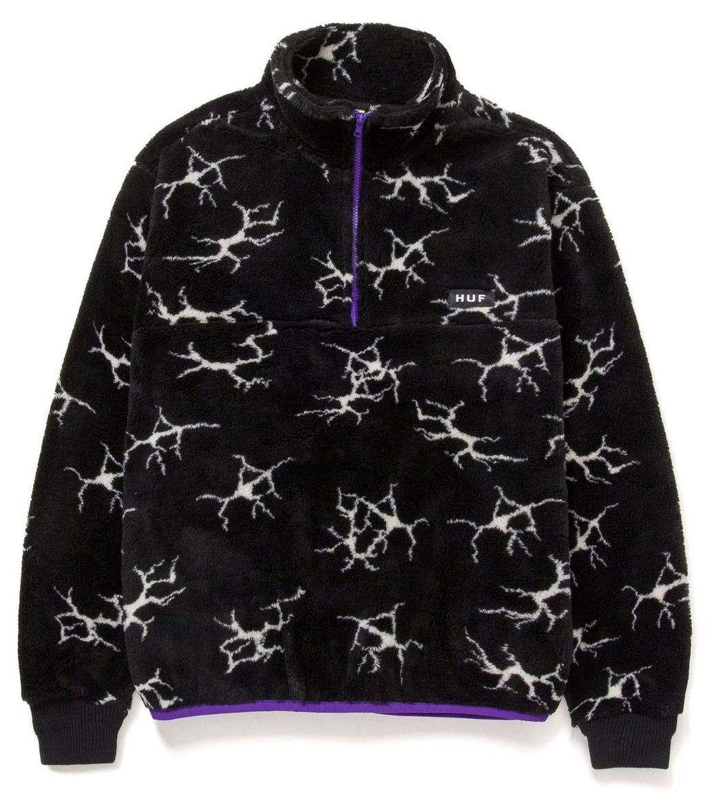 Huf Felpa Quake Sherpa 1/4 Zip Black Nero Uomo - 1