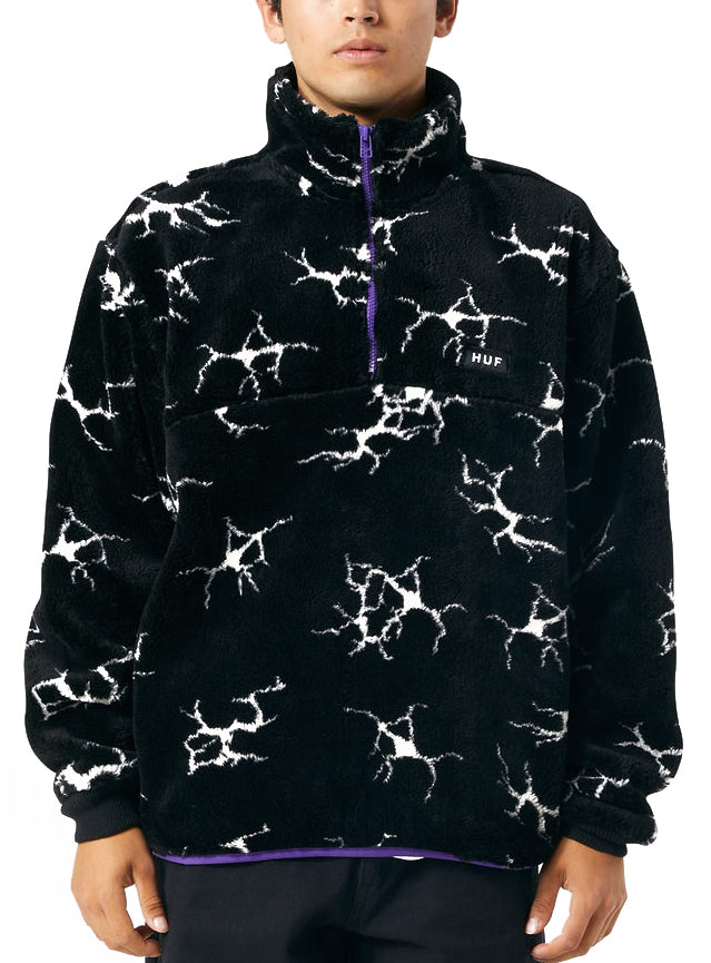 Huf Felpa Quake Sherpa 1/4 Zip Black Nero Uomo - 3