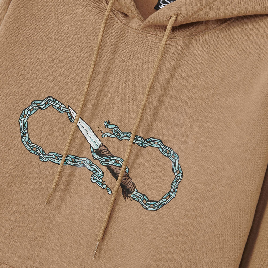 Propaganda Felpa Logo Chain Hoodie Camel Marrone Uomo - 3