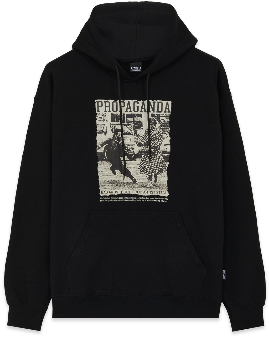 Propaganda Felpa Steal Hoodie Black Nero Uomo - 1