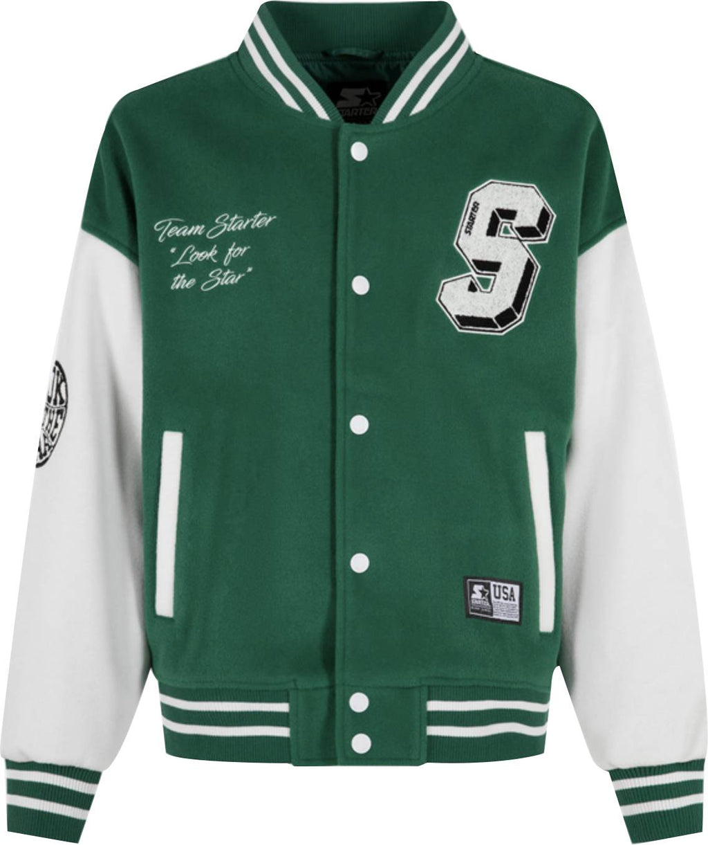 Starter Giacca Varsity Jacket Panno Verde Uomo - 1