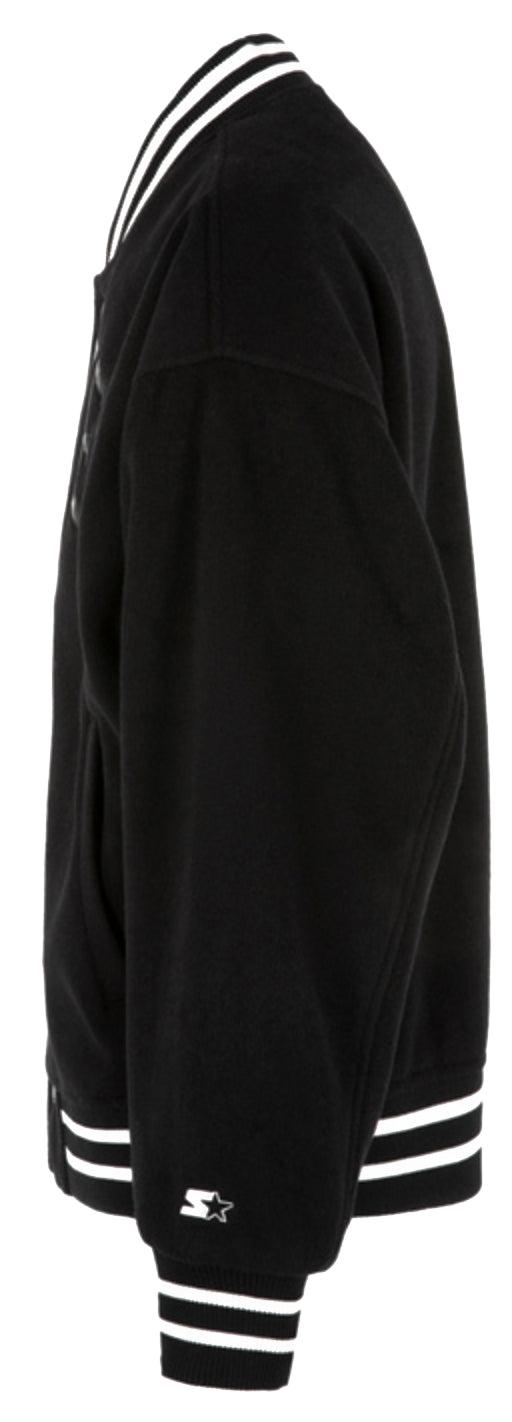Starter Giacca Varsity Jacket Panno Nero Uomo - 4