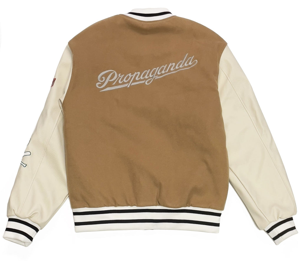 Propaganda Giacca Dirty Street College Jacket Wool Dirty Camel Beige Uomo - 3