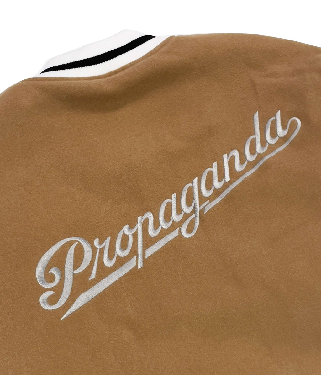 Propaganda Giacca Dirty Street College Jacket Wool Dirty Camel Beige Uomo - 4