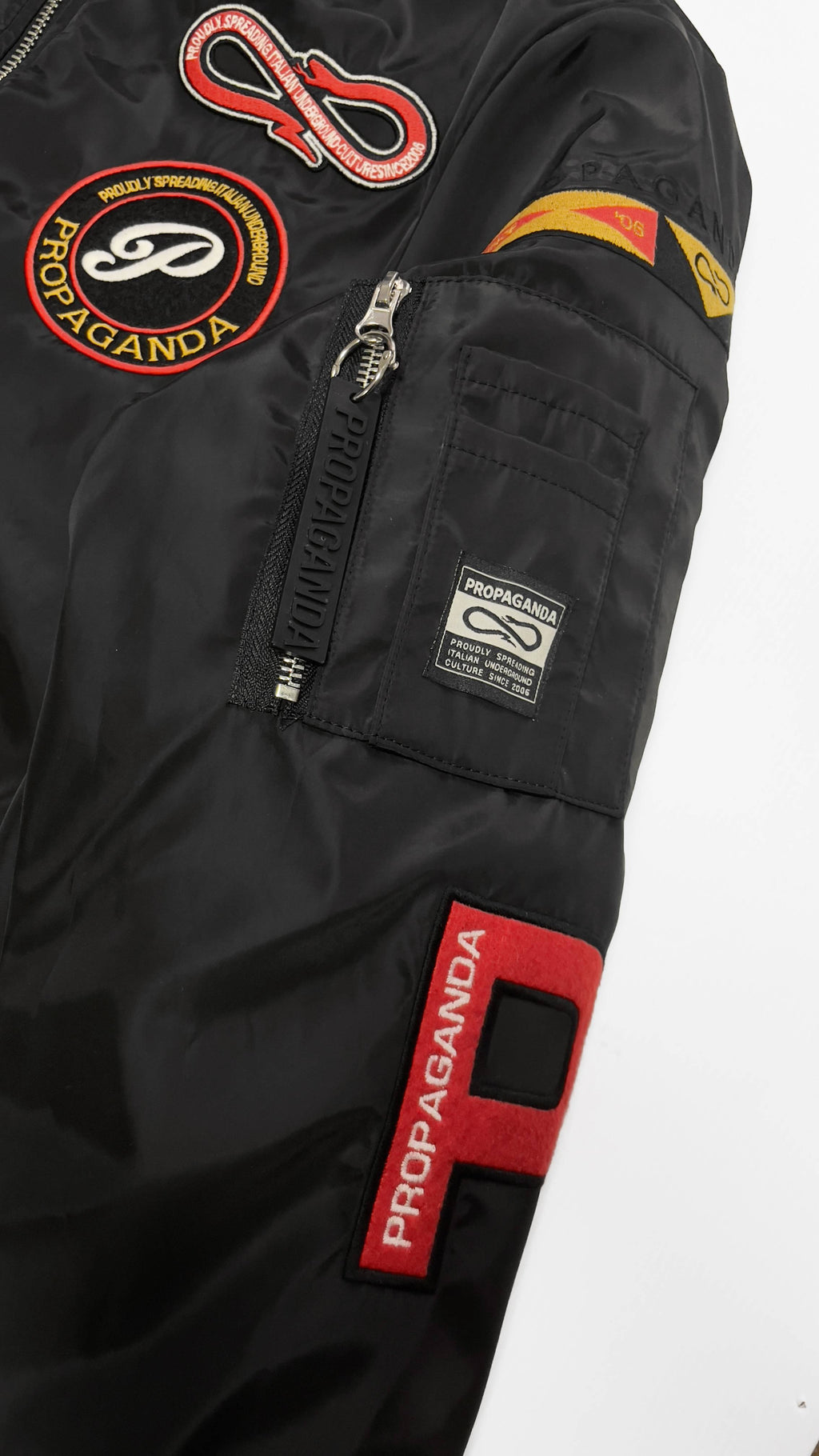 Propaganda Giacca Bomber Baseball Nero Uomo - 5