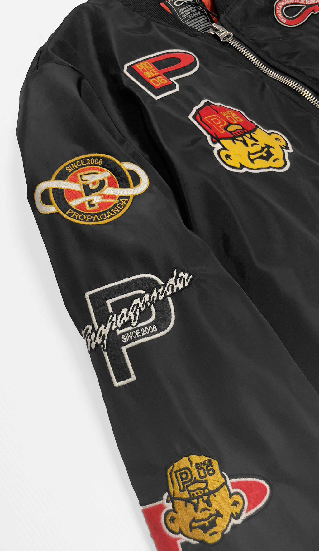 Propaganda Giacca Bomber Baseball Nero Uomo - 6