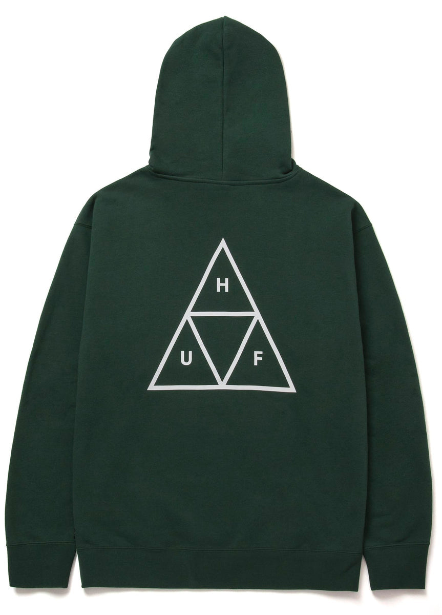 Huf Felpa Essentials Triple Triangle Hoodie Forest Green Verde Uomo - 1