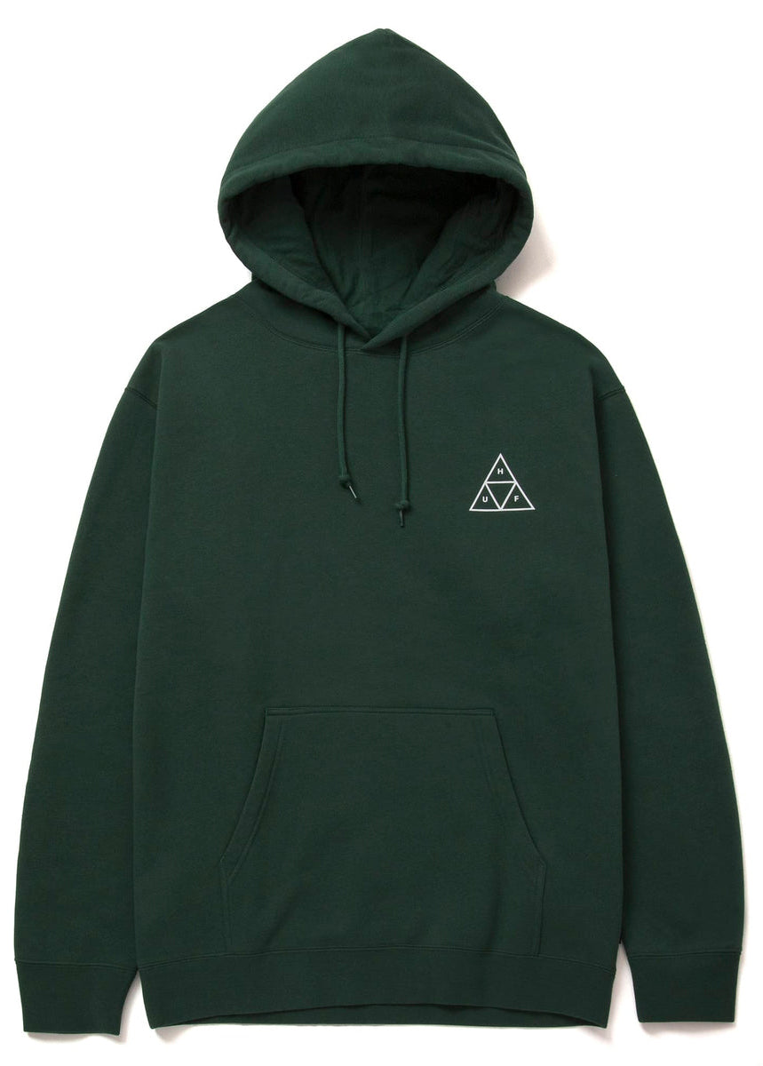 Huf Felpa Essentials Triple Triangle Hoodie Forest Green Verde Uomo - 2