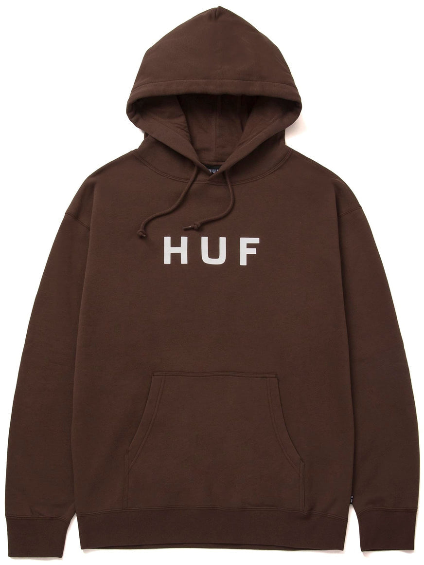 Huf Felpa Essentials Og Logo P/o Hoodie Chocolate Marrone Uomo - 1