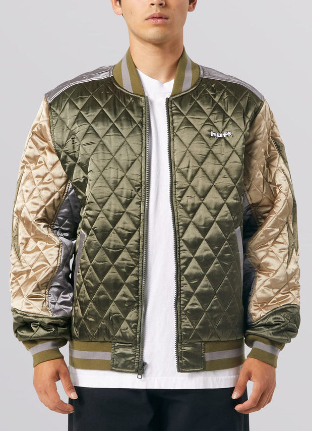 Huf Giacca Lightning Bomber Jacekt Olive Verde Uomo - 3