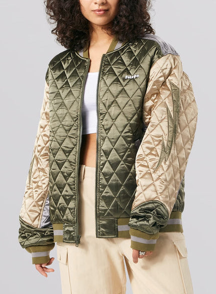 Huf Giacca Lightning Bomber Jacekt Olive Verde Uomo - 4