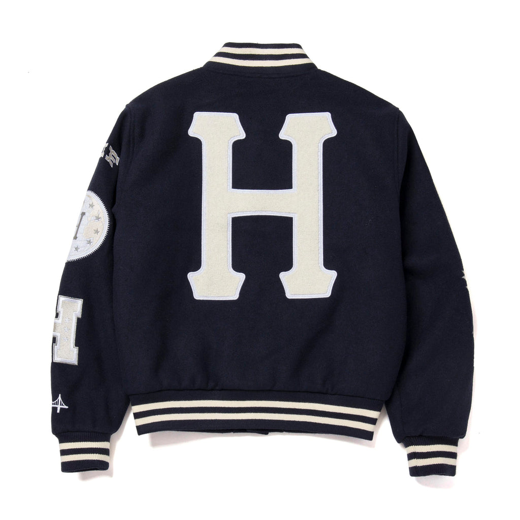 Huf Giacca 20 Year Classic H Varsity Jacket Navy Blue Uomo - 2