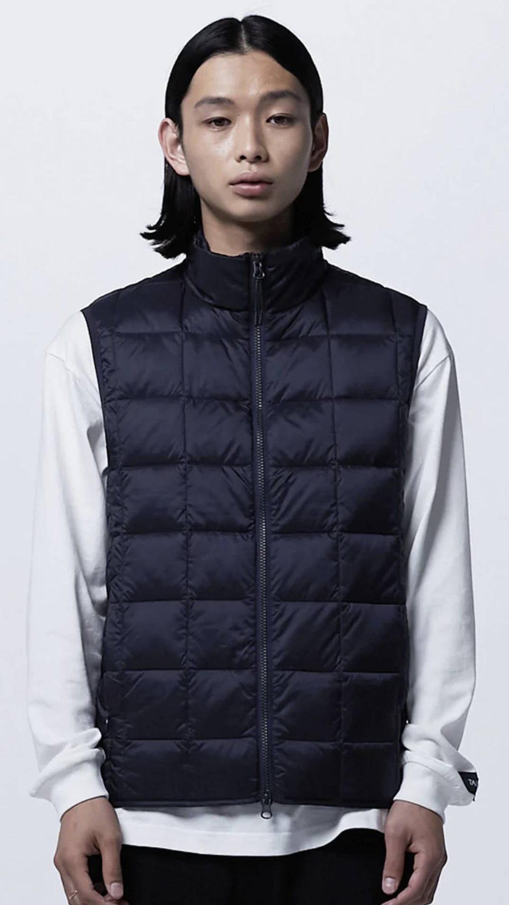 Taion Gilet Hi Neck W Zip Down Vest Navy Blue Uomo - 2