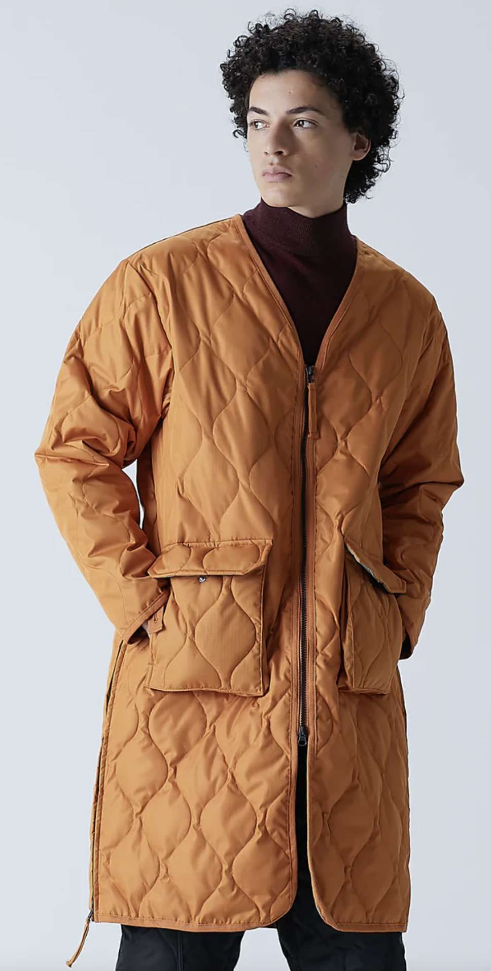 Taion Giacca Military V Neck Zip Down Orange Arancione Uomo - 2