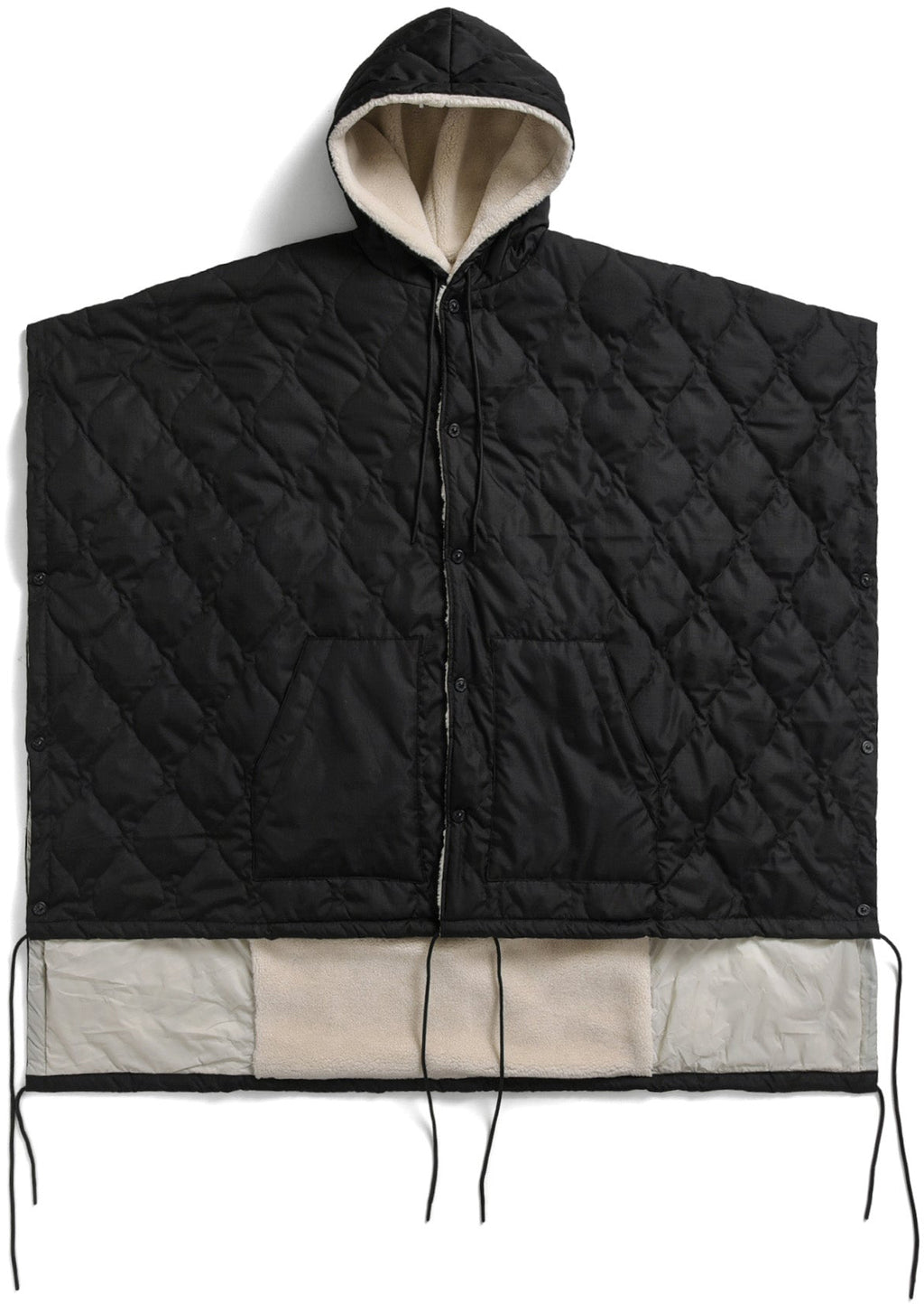 Taion Poncho Military Poncho Black Cream Nero Uomo - 1