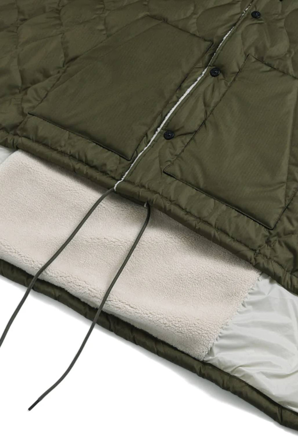 Taion Poncho Military Poncho Olive Cream Verde Uomo - 4