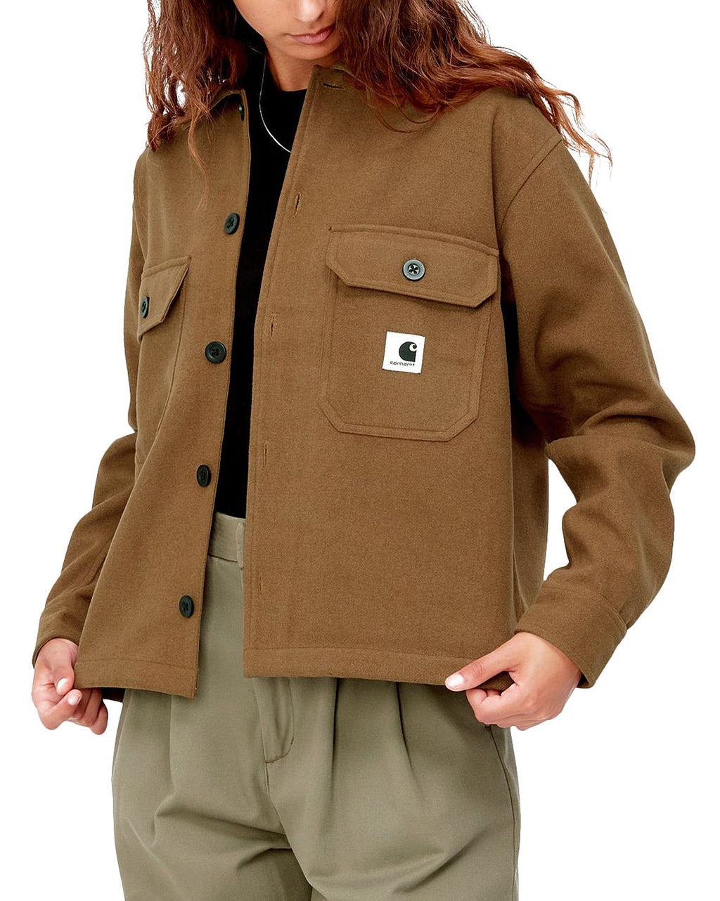 Carhartt Wip Camicia W Wiston Shirt Jacket Hamilton Brown Marrone Donna - 2