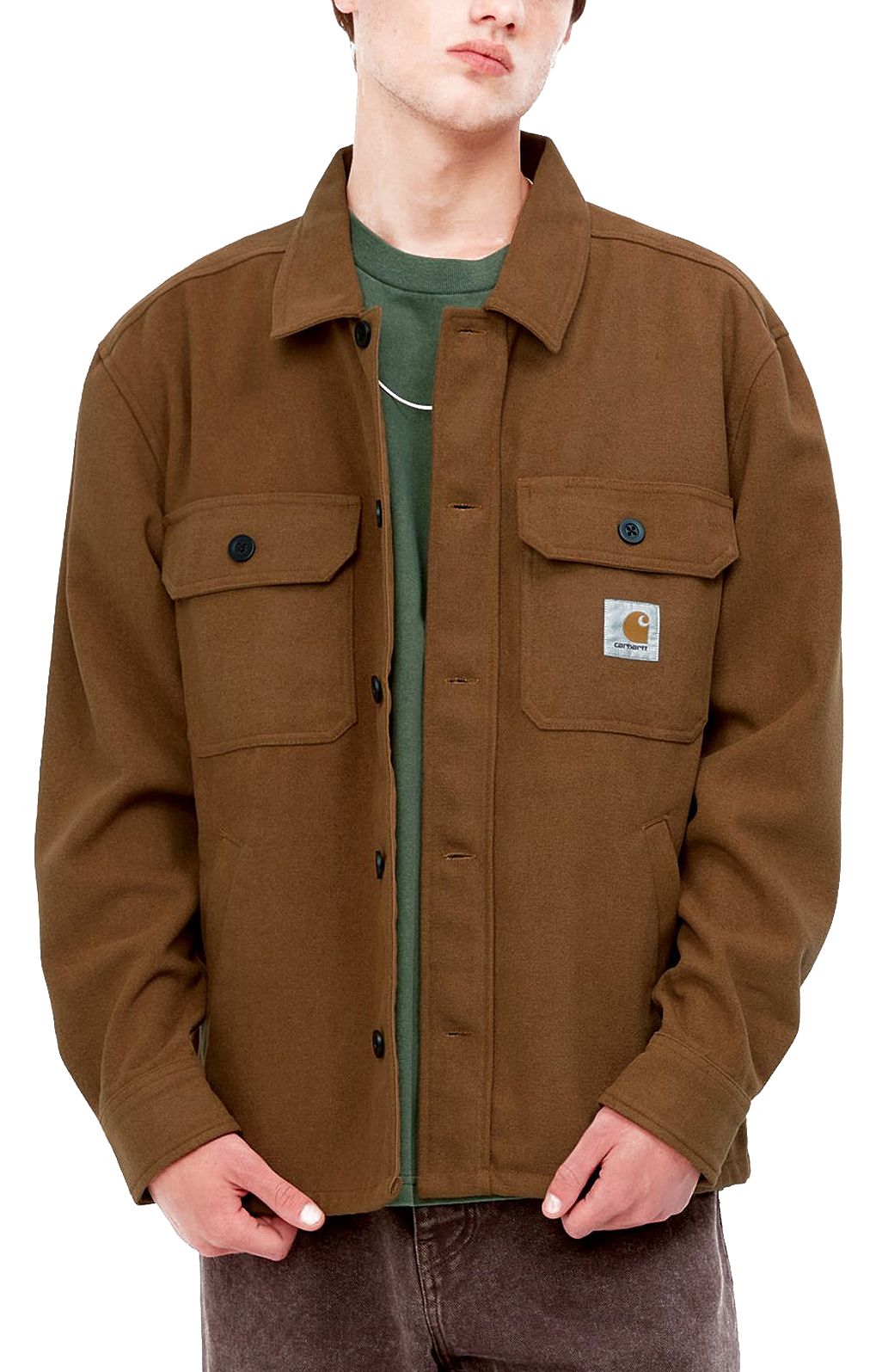 Carhartt Wip Camicia Wiston Shirt Jacket Hamilton Brown Marrone Uomo - 3