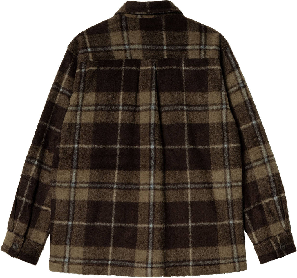 Carhartt Wip Camicia Manning Shirt Jacket Check Darjk Umber Marrone Uomo - 2