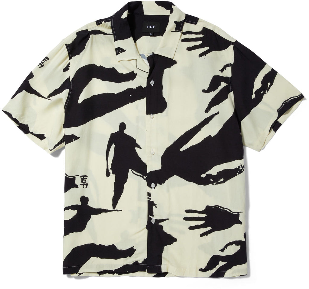 Huf X Chocolate Camicia Silhouette S/s Rayon Top Butter Multicolore Uomo - 1