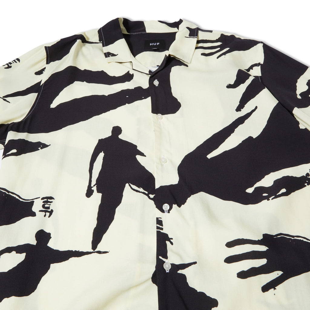 Huf X Chocolate Camicia Silhouette S/s Rayon Top Butter Multicolore Uomo - 3