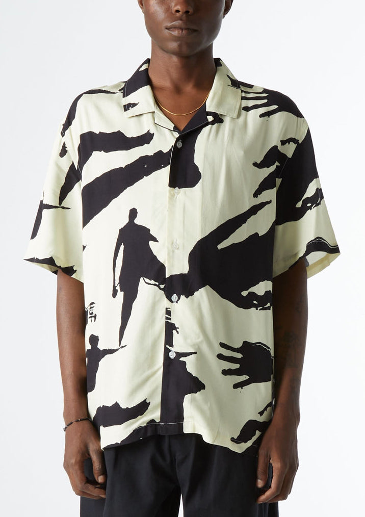 Huf X Chocolate Camicia Silhouette S/s Rayon Top Butter Multicolore Uomo - 4