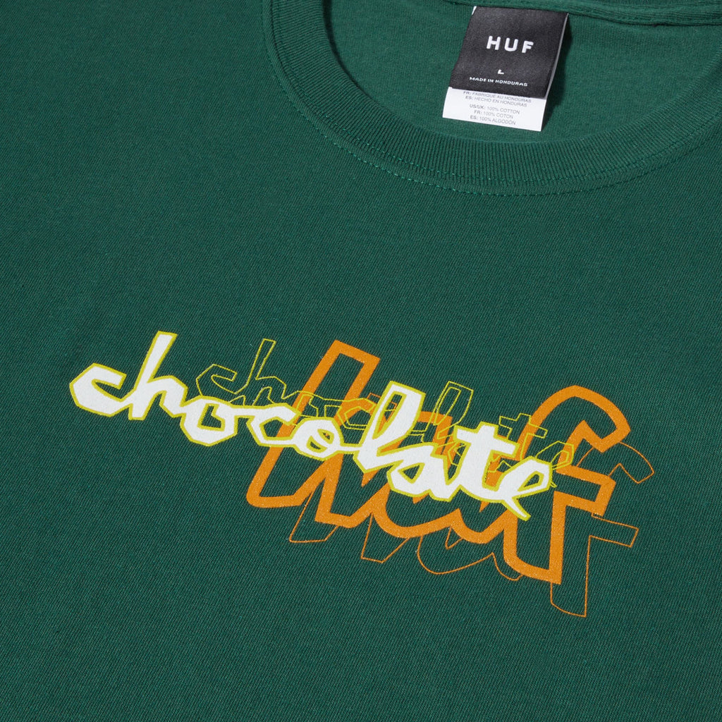 Huf X Chocolate T-shirt Carson S/s Tee Forest Green Verde Uomo - 2