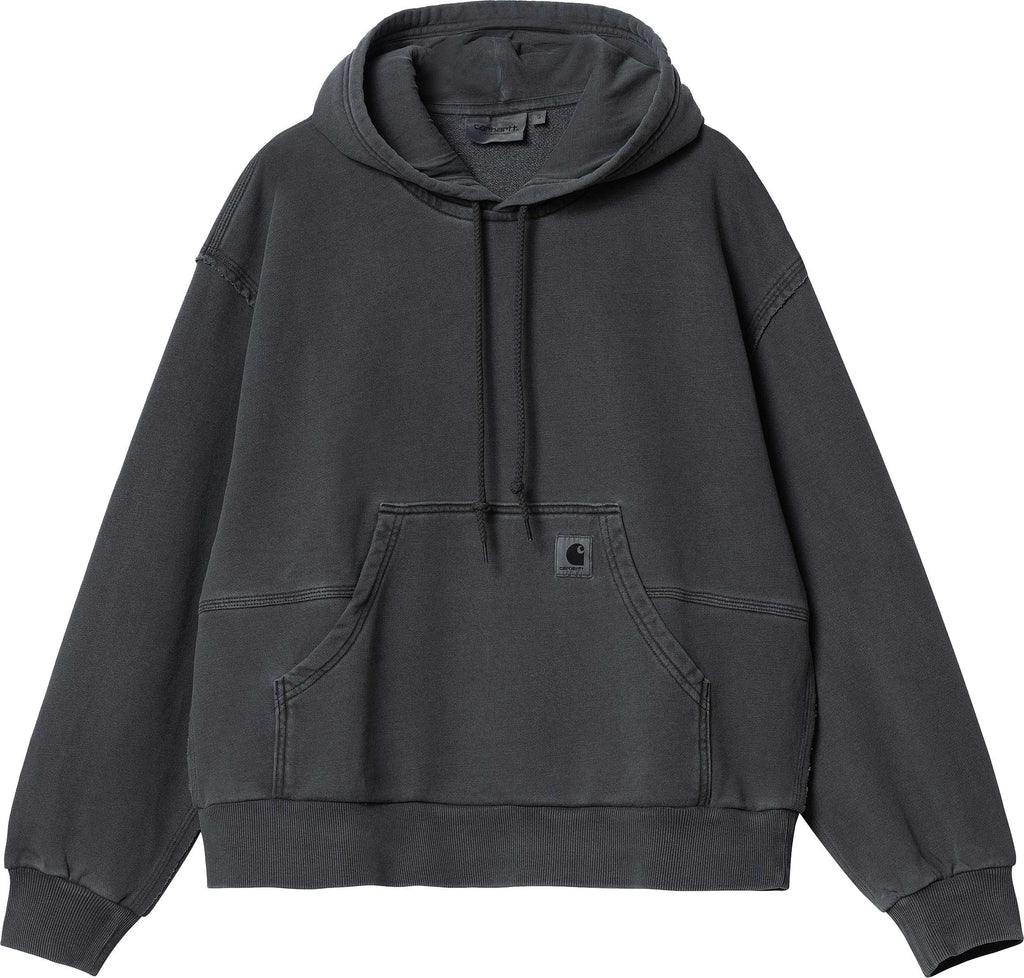 Carhartt Wip Felpa W Hooded Tacoma Sweat Black Garment Dyed Nero Donna - 1