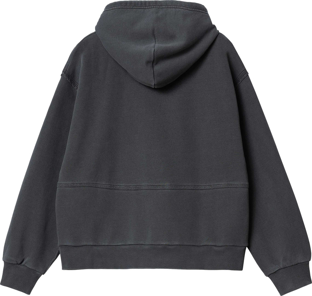 Carhartt Wip Felpa W Hooded Tacoma Sweat Black Garment Dyed Nero Donna - 2
