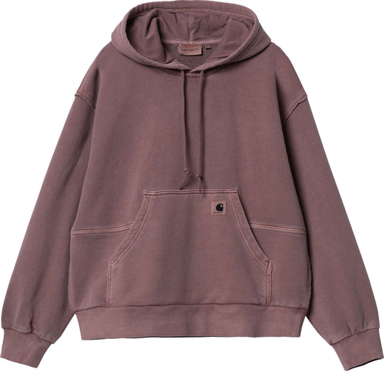 Carhartt Wip Felpa W Hooded Tacoma Sweat Lupinus Garment Dyed Donna Rosa