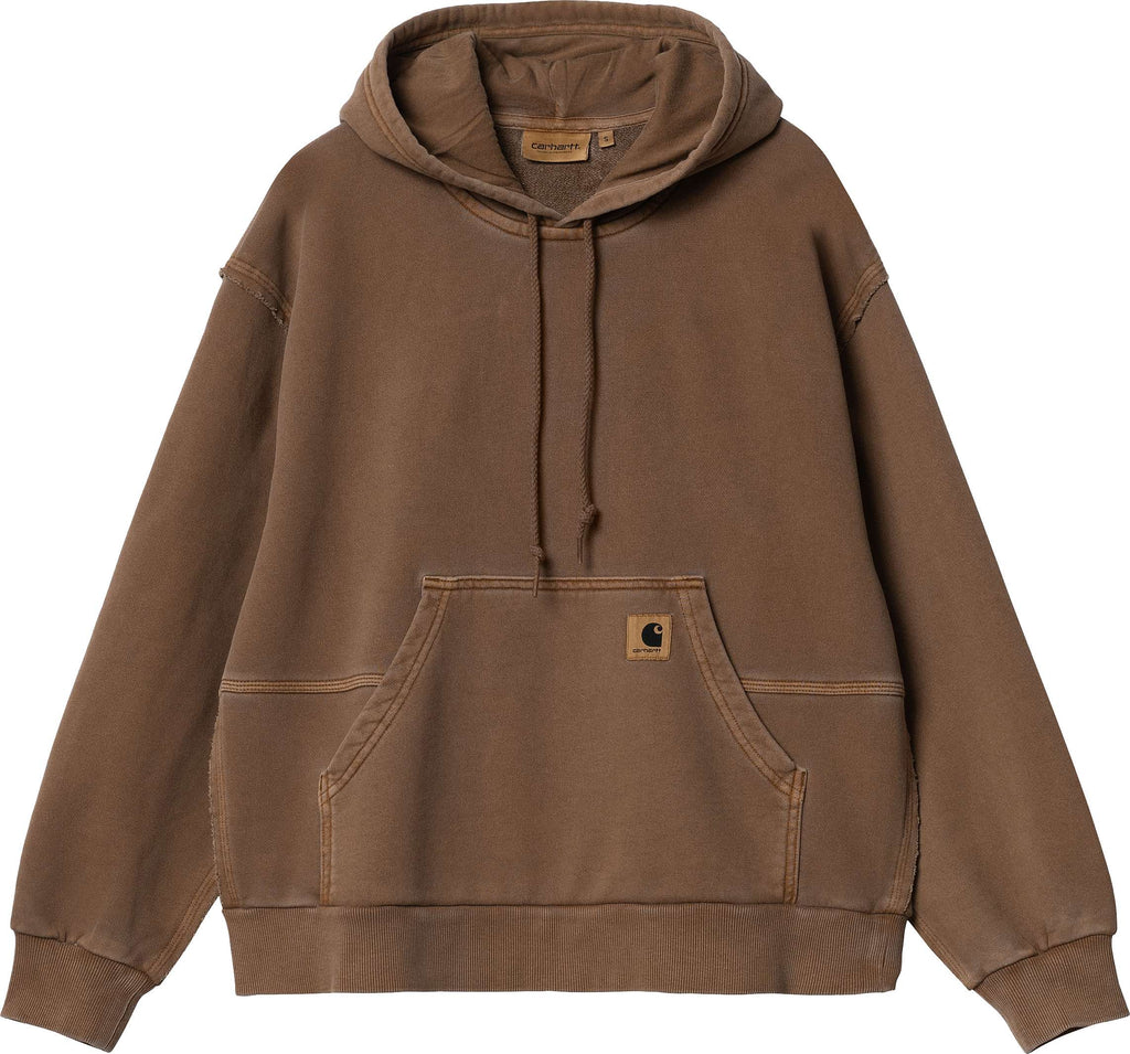 Carhartt Wip Felpa W Hooded Tacoma Sweat Tamarind Garment Dyed Marrone Donna - 1