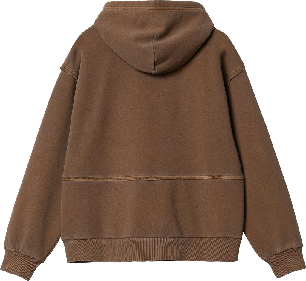 Carhartt Wip Felpa W Hooded Tacoma Sweat Tamarind Garment Dyed Marrone Donna - 2