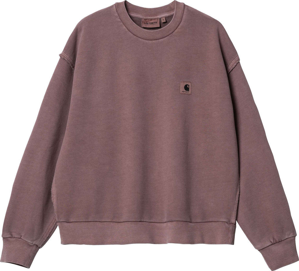 Carhartt Wip Felpa W Tacoma Sweat Lupinus Garment Dyed Rosa Donna - 1