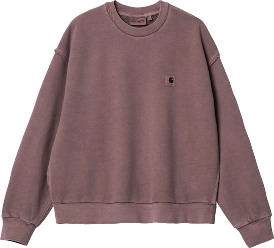Carhartt Wip Felpa W Tacoma Sweat Lupinus Garment Dyed Donna Rosa