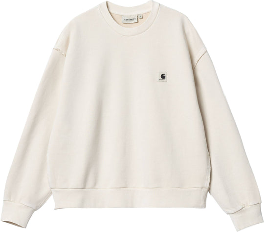 Carhartt Wip Felpa W Tacoma Sweat Natural Garment Dyed Donna Bianco