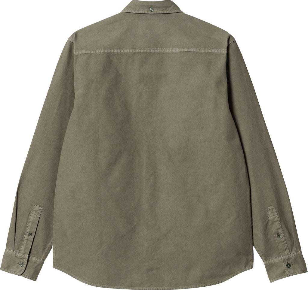 Carhartt Wip Camicia L/s Bolton Shirt Salvia Garment Dyed Verde Uomo - 2
