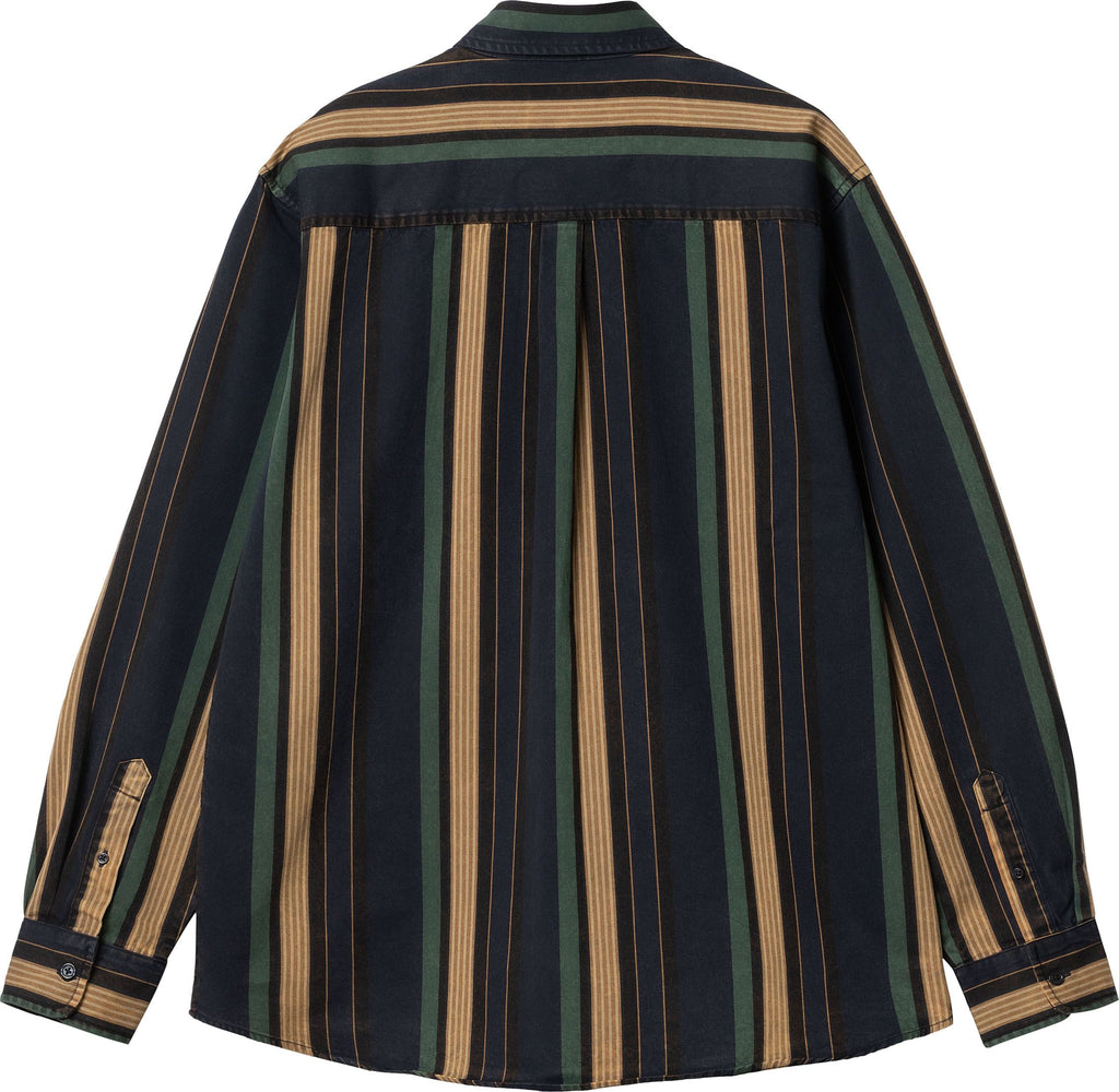 Carhartt Wip Camicia L/s Dorado Stripe Dark Navy Moon Wash Multicolore Uomo - 2