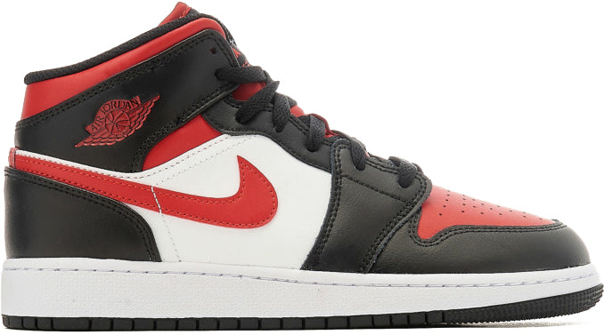 Jordan Air 1 Mid Black Fire Red Gs Rosso Donna - 1