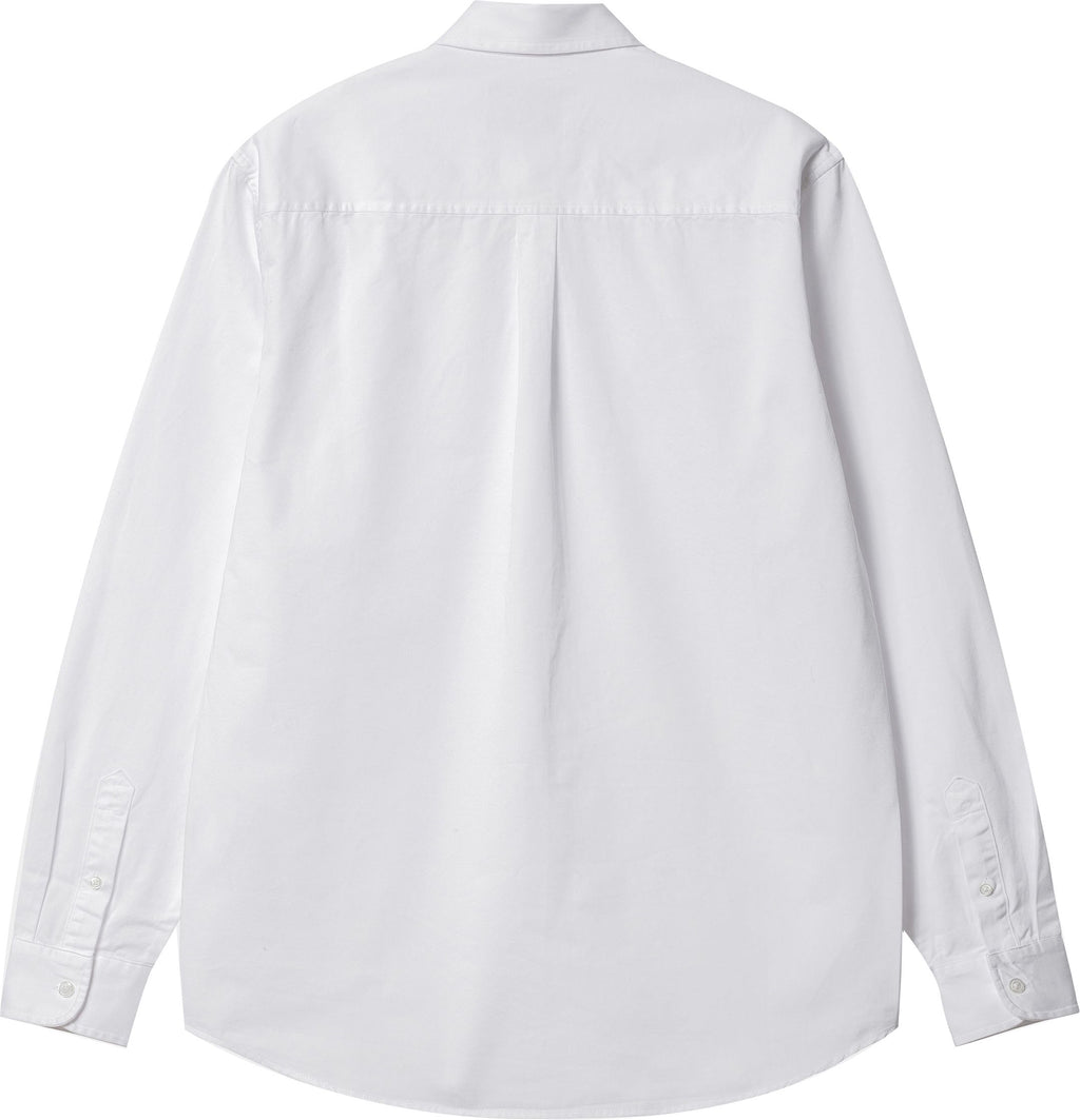 Carhartt Wip Camicia L/s Madison Shirt White Black Bianco Uomo - 2