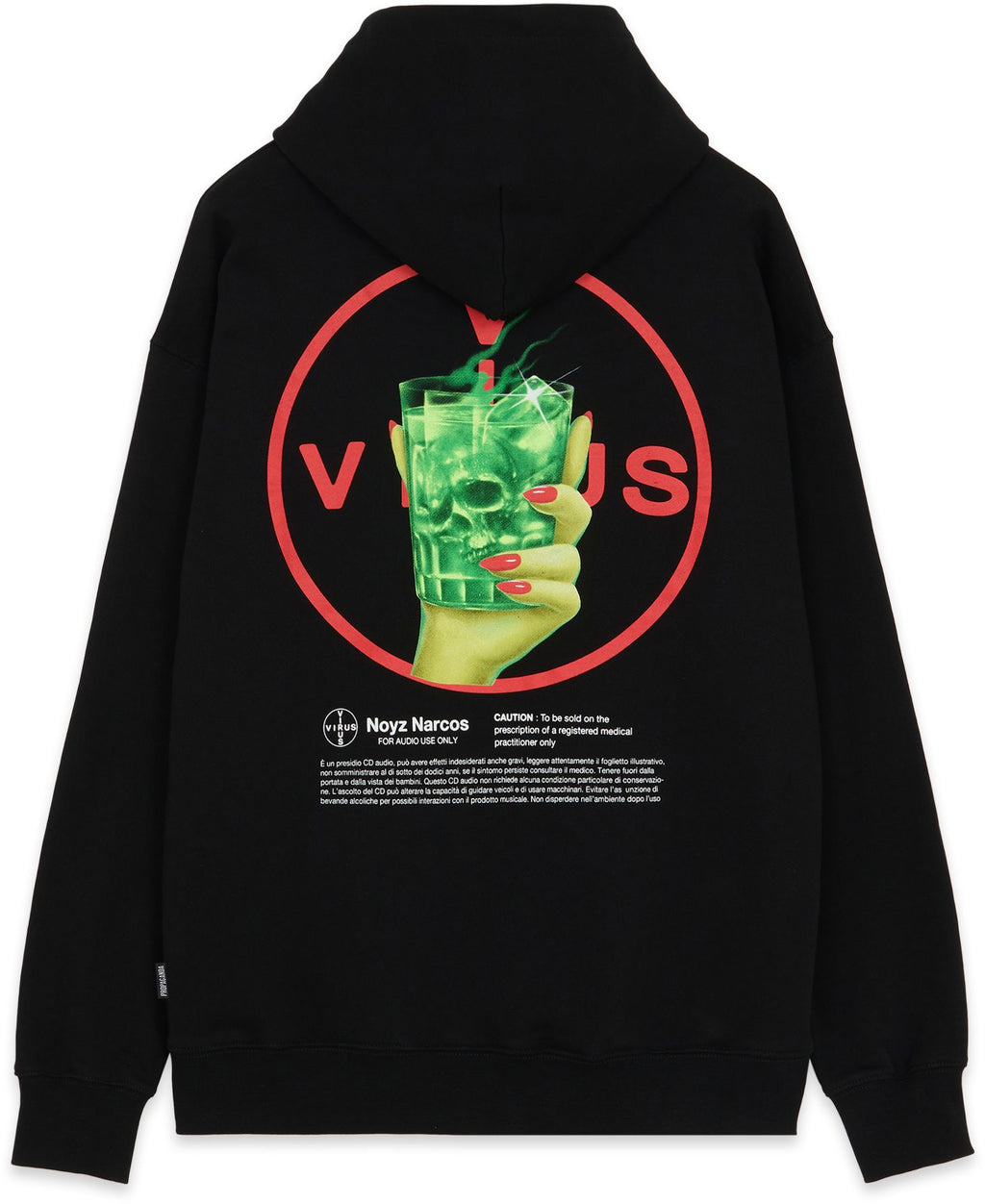 Propaganda Felpa Virus Hoodie Black Nero Uomo - 1