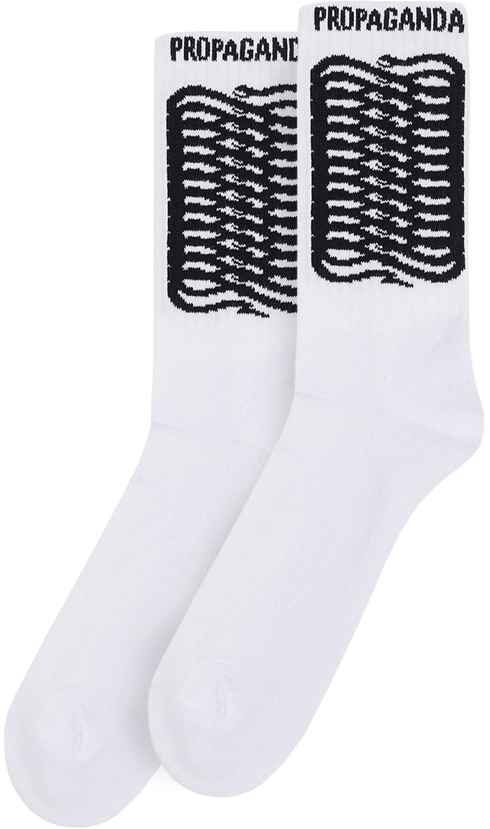 Propaganda Calze Ribs Socks White Bianco Uomo - 1