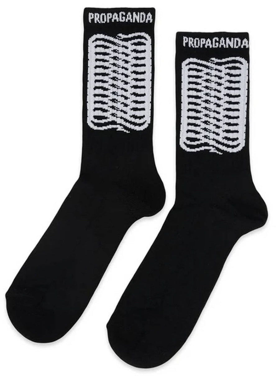 Propaganda Calze Ribs Socks Black Nero Uomo - 1