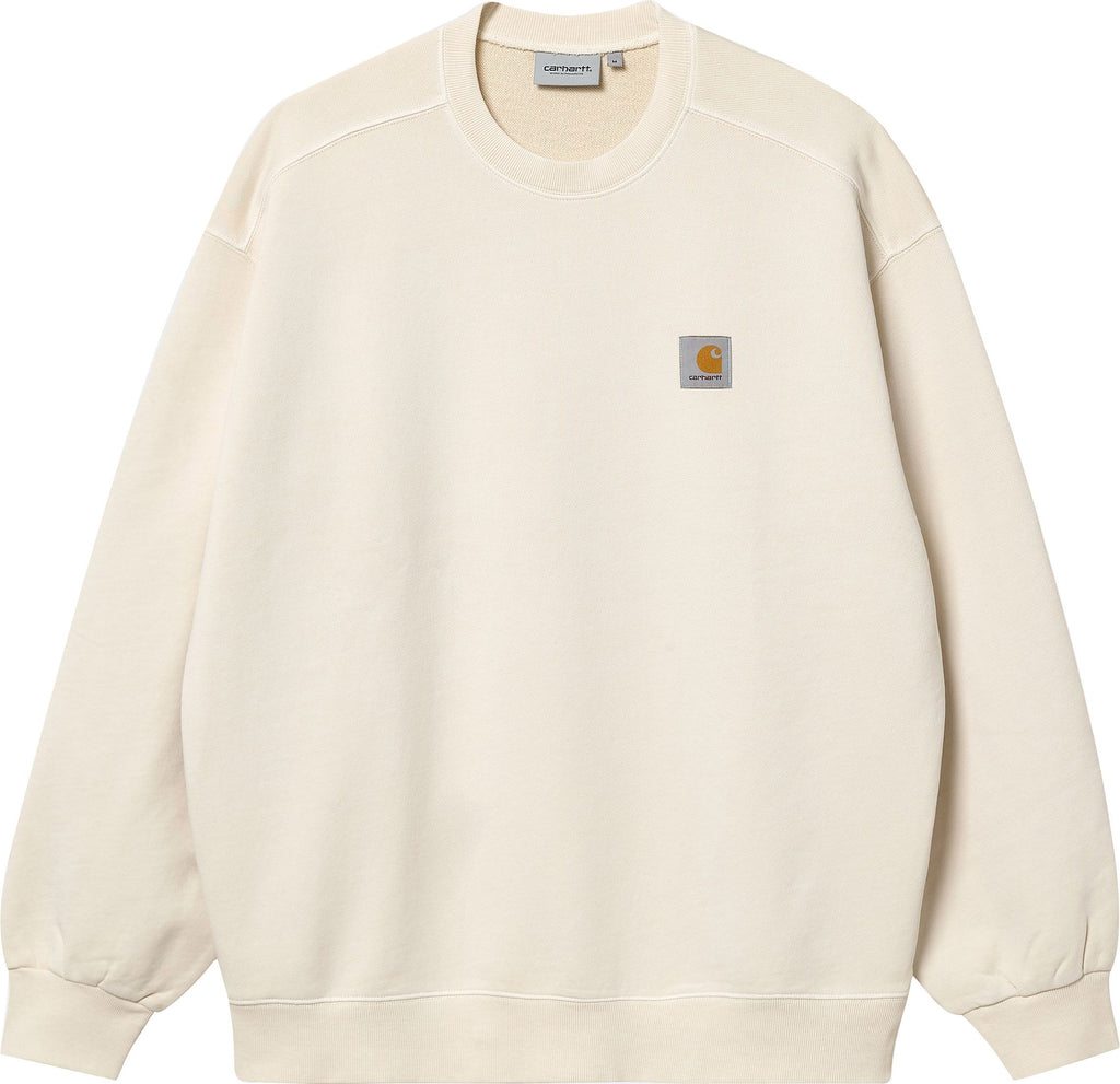 Carhartt Wip Felpa Nelson Sweat Wax Garment Dyed Bianco Uomo - 1