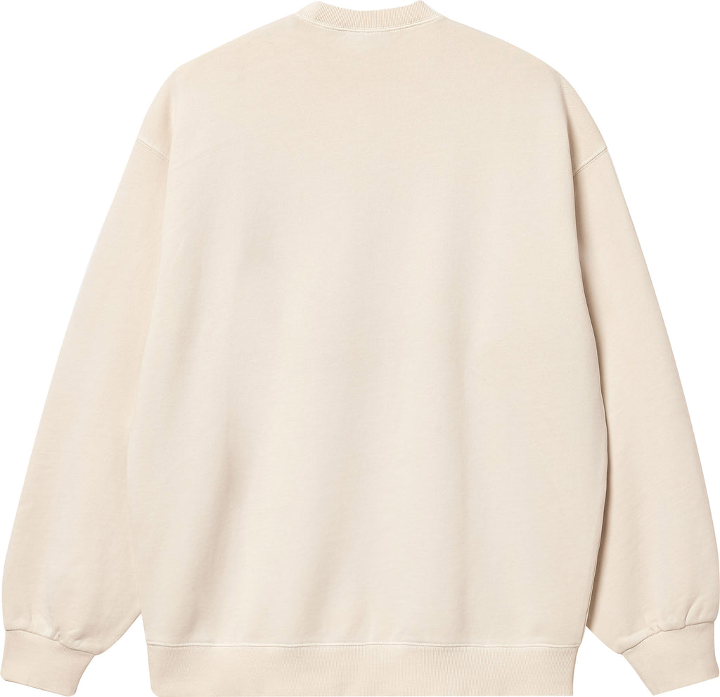 Carhartt Wip Felpa Nelson Sweat Wax Garment Dyed Bianco Uomo - 2
